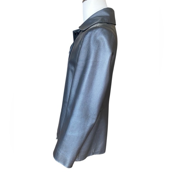 Vintage black Leather coat SZ M - Picture 2 of 8